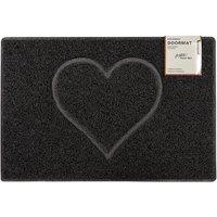 Oseasons Heart Medium Embossed Doormat In Black, Black