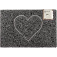 Oseasons Heart Large Embossed Doormat In Grey With Open Back, Grey