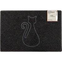 Oseasons Cat Small Embossed Doormat In Black, Black