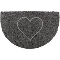 Oseasons Heart Half Moon Doormat In Grey, Grey