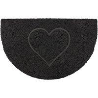 Oseasons Heart Half Moon Doormat In Black, Black