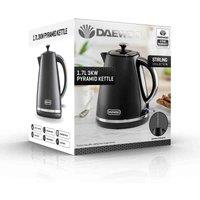 Daewoo Stirling 1.7L 3Kw Pyramid Kettle Black, Black