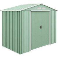 Outsunny 7 x 4ft Garden Shed Storage w/ Foundation Kit Green, Green