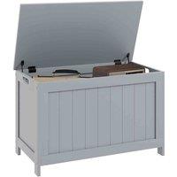 HOMCOM Storage Chest w/ 2 Safety Hinges, Grey