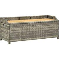 vidaXL Garden Storage Bench 120 cm Poly Rattan Grey, Grey