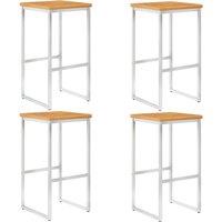 vidaXL Bar Chairs 4 pcs Solid Acacia Wood and Stainless Steel, Brown