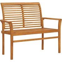vidaXL Garden Bench 112cm Solid Teak Wood, Brown