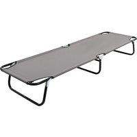 vidaXL Folding Sun Lounger Grey Steel, Grey