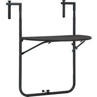 vidaXL Hanging Balcony Table Brown 60x64x83.5 cm Plastic Rattan Look, Brown