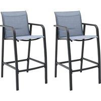 vidaXL Garden Bar Chairs 2 pcs Grey Textilene, Grey