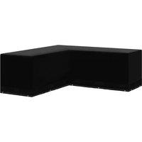 vidaXL Garden Furniture Cover L-Shaped 12 Eyelets 250x90x90cm, Black