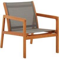 vidaXL Garden Lounge Chair Grey Solid Eucalyptus Wood and Textilene, Grey