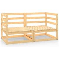 vidaXL Garden Corner Sofas 2 pcs Solid Wood Pine, Brown