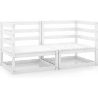 vidaXL Garden Corner Sofas 2 pcs White Solid Wood Pine, White