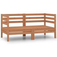 vidaXL Garden Corner Sofas 2 pcs Honey Brown Solid Pinewood, Brown