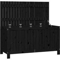 vidaXL Garden Storage Box Black 121x55x64cm Solid Wood Pine, Black