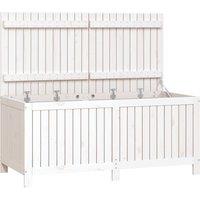 vidaXL Garden Storage Box White 147x68x64cm Solid Wood Pine, White