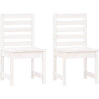 vidaXL Garden Chairs 2 pcs White 40.5x48x91.5 cm Solid Wood Pine, White