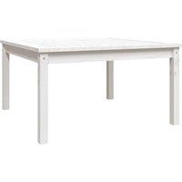 vidaXL Garden Table White 82.5x82.5x45cm Solid Wood Pine, White