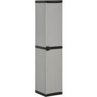 vidaXL Garden Storage Cabinet w/ 3 Shelves Grey & Black 34x40x168cm, Grey