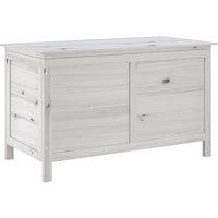 vidaXL Garden Storage Box White 99x49.5x58.5cm Solid Wood Fir, White