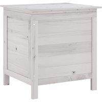 vidaXL Garden Storage Box White 50x49x56.5cm Solid Wood Fir, White