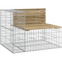 vidaXL Garden Bench Gabion Design 92x71x65.5 cm Impregnated Wood Pine, Brown
