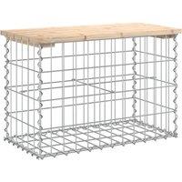 vidaXL Garden Bench Gabion Design 63x31.5x42 cm Solid Wood Pine, Brown