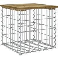 vidaXL Garden Bench Gabion Design 43x44x42 cm Impregnated Wood Pine, Brown