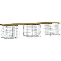 vidaXL Garden Bench Gabion Design 203x44x42 cm Impregnated Wood Pine, Brown