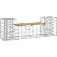 vidaXL Garden Bench Gabion Design 183x41x60.5 cm Impregnated Wood Pine, Brown