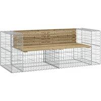 vidaXL Garden Bench Gabion Design 184x71x65.5 cm Impregnated Wood Pine, Brown