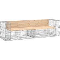 vidaXL Garden Bench Gabion Design 244x71x65.5 cm Solid Wood Pine, Brown