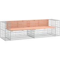vidaXL Garden Bench Gabion Design 244x71x65.5 cm Solid Wood Douglas, Brown
