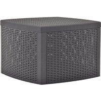 vidaXL Side Table Mocha 54x54x36.5cm Plastic, Grey