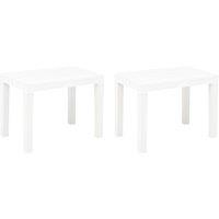 vidaXL Garden Benches 2 pcs White Plastic, White