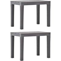 vidaXL Garden Benches 2 pcs Mocca Plastic, Grey