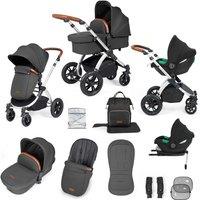 Ickle Bubba Stomp Luxe All-in-one Travel System With Isofix Base cirrus - Silver Charcoal Grey Tan, Grey