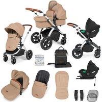 Ickle Bubba Stomp Luxe All-in-one Travel System With Isofix Base cirrus - Silver Desert Tan, Cream