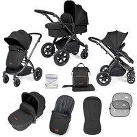 Ickle Bubba Stomp Luxe 2 In 1 Pushchair & Carrycot - Black Midnight Black, Black