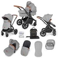 Ickle Bubba Stomp Luxe 2 In 1 Pushchair & Carrycot - Black Pearl Grey Tan, Grey