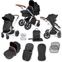 Ickle Bubba Stomp Luxe 2 In 1 Pushchair & Carrycot - Silver Midnight Tan, Black