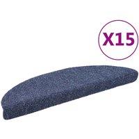 Vidaxl 15 Pcs Self-adhesive Stair Mats Needle Punch 56X17X3 Cm Blue, Blue