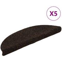 Vidaxl Self-adhesive Stair Mats 5 Pcs Brown 56X17X3 Cm Needle Punch, Brown