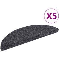 Vidaxl Self-adhesive Stair Mats 5 Pcs Dark Grey 56X17X3 Cm Needle Punch, Grey