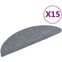 Vidaxl 15 Self-adhesive Stair Mats Needle Punch 56X17X3 Cm Light Grey, Grey