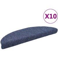 Vidaxl Self-adhesive Stair Mats 10 Pcs Blue 56X17X3 Cm Needle Punch, Blue