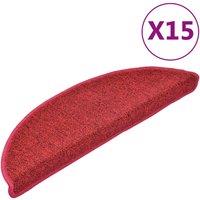Vidaxl Carpet Stair Treads 15 Pcs Bordeaux Red 56X17X3 Cm, Red