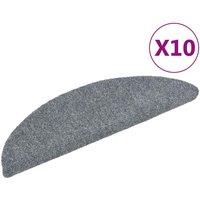 Vidaxl Self-adhesive Stair Mats 10 Pcs Light Grey 56X17X Cm Needle Punch, Grey