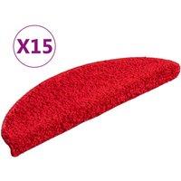 Vidaxl Carpet Stair Treads 15 Pcs Red 56X17X3 Cm, Red